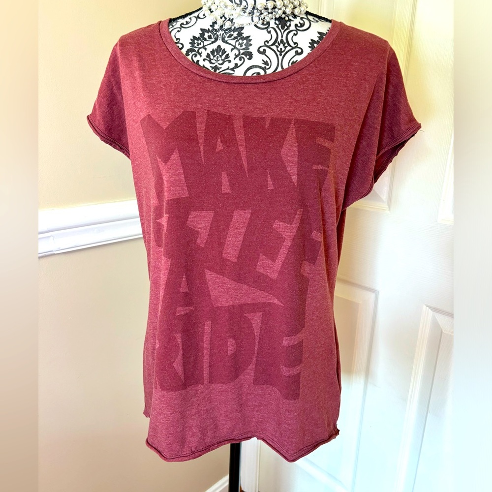 BMW Motorrad Collection, women’s maroon T-shirt, size Lg.